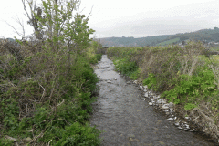 92. Upstream from South West Coastal Path Footbridge